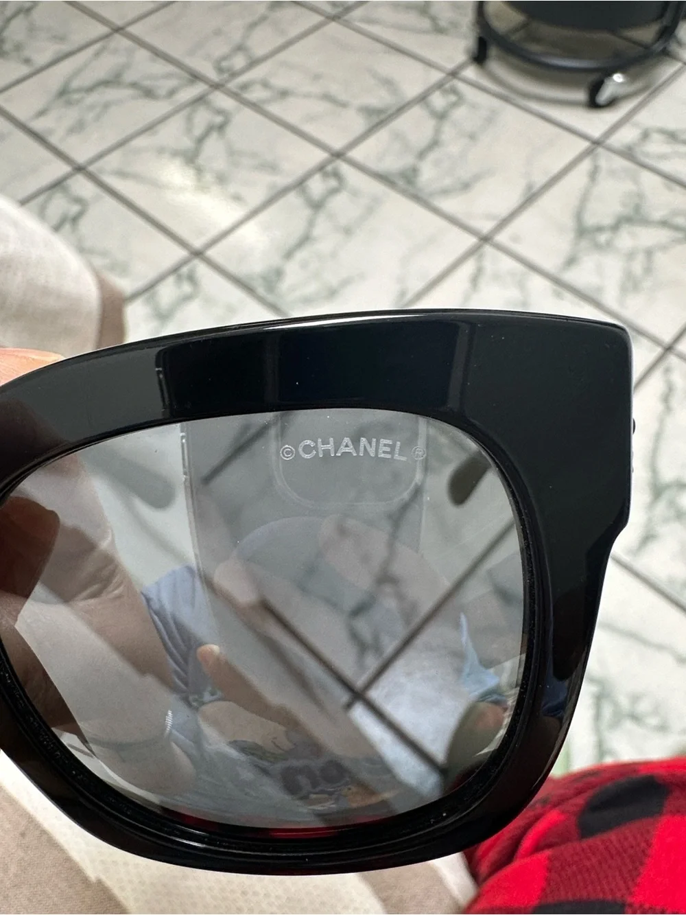 CHANEL Black Oversized Square Sunglasses